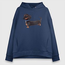 Женское худи оверсайз Мультяшная собака такса