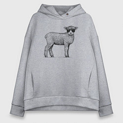 Женское худи оверсайз Ягненок в кепке