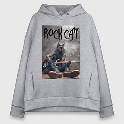 Женское худи оверсайз Rock cat - ai art