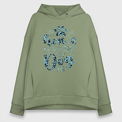 Женское худи оверсайз Любимая собака лапы дом