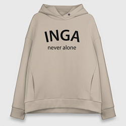 Женское худи оверсайз Inga never alone - motto