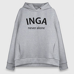 Женское худи оверсайз Inga never alone - motto