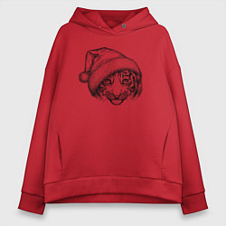 Женское худи оверсайз Новогодний тигренок