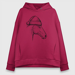 Женское худи оверсайз Профиль новогодней лошади