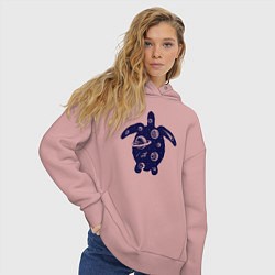 Толстовка оверсайз женская Космическая черепаха, цвет: пыльно-розовый — фото 2