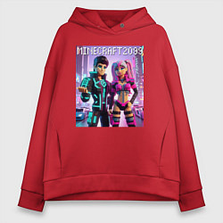 Женское худи оверсайз Barbie and Ken Voxel ai art Minecraft 2099