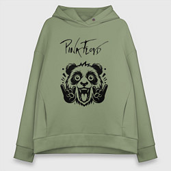 Толстовка оверсайз женская Pink Floyd - rock panda, цвет: авокадо