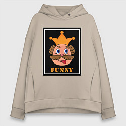 Женское худи оверсайз Веселый король смайликов - Funny king emoji