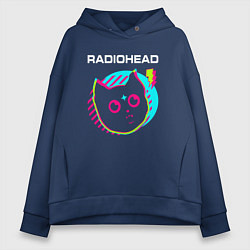 Женское худи оверсайз Radiohead rock star cat