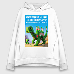 Женское худи оверсайз Beersaur and Minecraft - collaboration ai art