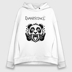 Толстовка оверсайз женская Evanescence - rock panda, цвет: белый