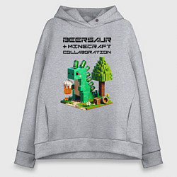 Женское худи оверсайз Collaboration of Minecraft and beersaur - ai art