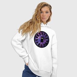 Толстовка оверсайз женская Тардис в космосе, цвет: белый — фото 2