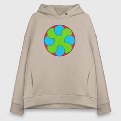 Женское худи оверсайз Слияние окружностей