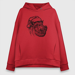 Женское худи оверсайз Кабан новогодний