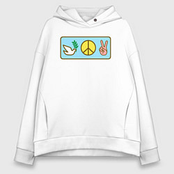 Женское худи оверсайз Голубь и мир