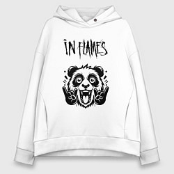 Толстовка оверсайз женская In Flames - rock panda, цвет: белый