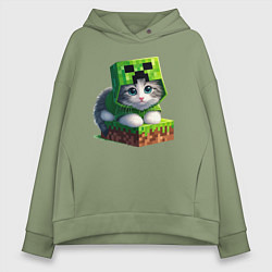 Женское худи оверсайз Kitten creeper collaboration - ai art