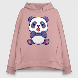Женское худи оверсайз Удивлённая панда