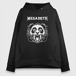 Толстовка оверсайз женская Megadeth rock panda, цвет: черный