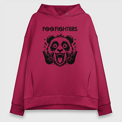 Толстовка оверсайз женская Foo Fighters - rock panda, цвет: маджента