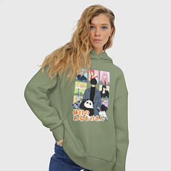 Толстовка оверсайз женская Warumono-san - Mr Villains Day Off, цвет: авокадо — фото 2