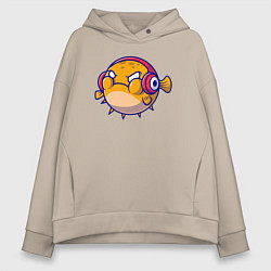 Женское худи оверсайз Рыбка пухляш