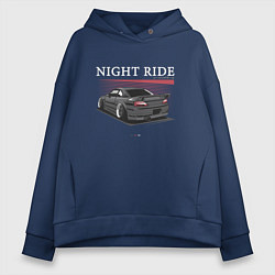 Женское худи оверсайз Nissan skyline night ride