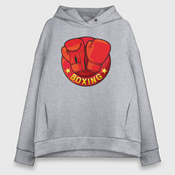 Толстовка оверсайз женская Boxing fight, цвет: меланж