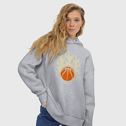 Толстовка оверсайз женская Играть с огнём, цвет: меланж — фото 2