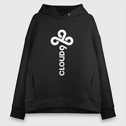 Женское худи оверсайз Cloud9 - vertical logo