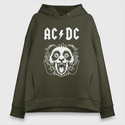 Женское худи оверсайз AC DC rock panda