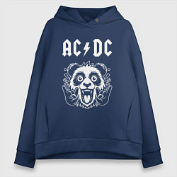 Женское худи оверсайз AC DC rock panda