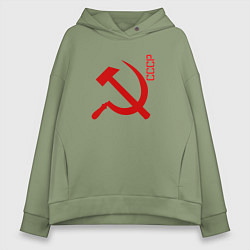 Женское худи оверсайз СССР серп и молот red