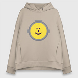 Женское худи оверсайз Content Warning жёлтый