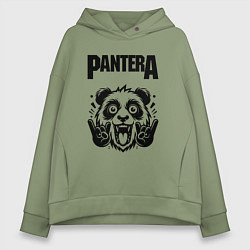 Толстовка оверсайз женская Pantera - rock panda, цвет: авокадо