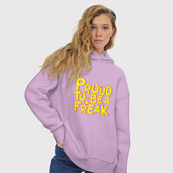 Толстовка оверсайз женская Proud to be a freak, цвет: лаванда — фото 2