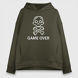 Женское худи оверсайз Game over inscription