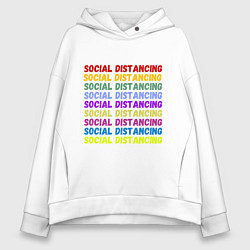 Женское худи оверсайз Social distancing - социальная дистанция