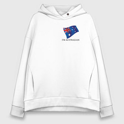 Толстовка оверсайз женская Im Australian - motto, цвет: белый