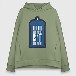 Толстовка оверсайз женская Что видишь то и получаешь, цвет: авокадо