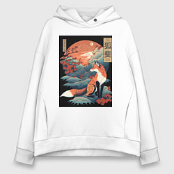 Женское худи оверсайз Лиса в японском стиле