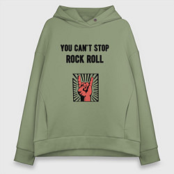 Женское худи оверсайз You cant stop rock roll