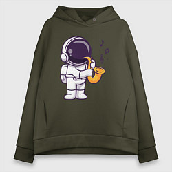 Женское худи оверсайз Космонавт саксофонист