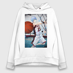 Толстовка оверсайз женская Баскетбол Тэцуя Куроко, цвет: белый