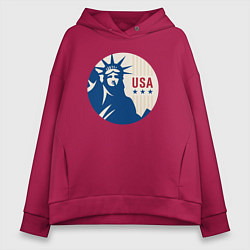 Толстовка оверсайз женская Liberty USA, цвет: маджента