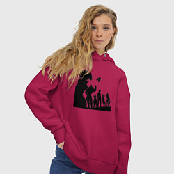 Толстовка оверсайз женская Команда Семь смертных грехов, цвет: маджента — фото 2