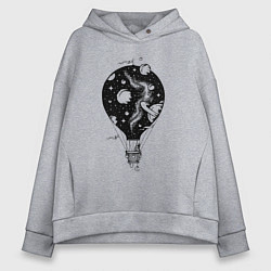 Женское худи оверсайз Космический воздушный шар