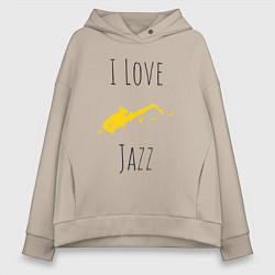 Женское худи оверсайз Я люблю джаз