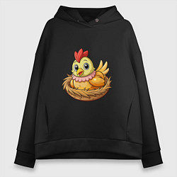 Женское худи оверсайз Курица в гнезде